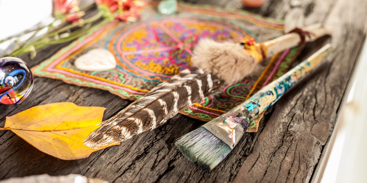 Altar Feather and Brush