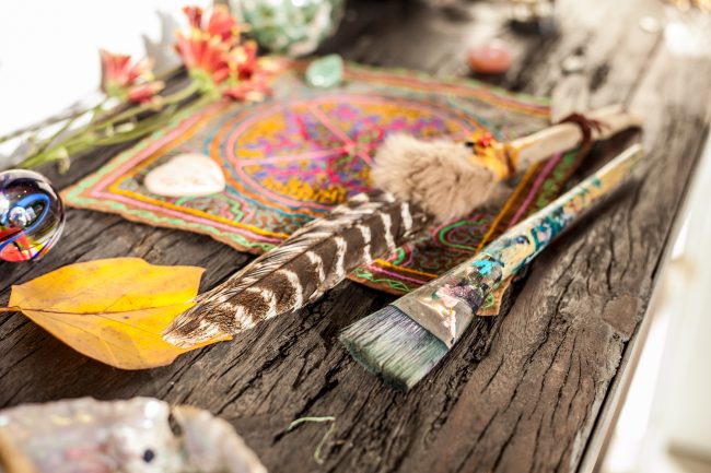 Altar Feather and Brush